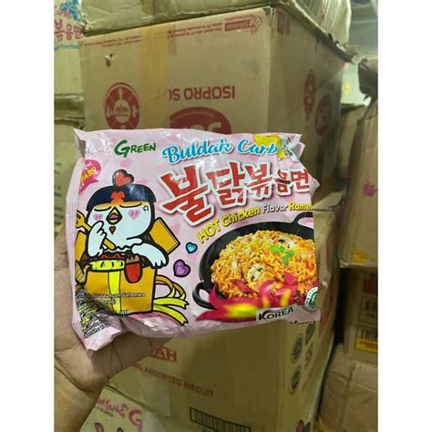 Check Description Samyang Carbonara Buldak Spicy Hot Chicken Ramen 130gr Green Logo Halal