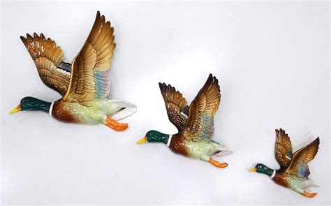 Lot Three Flying Wall Duck Porcelain Plaques