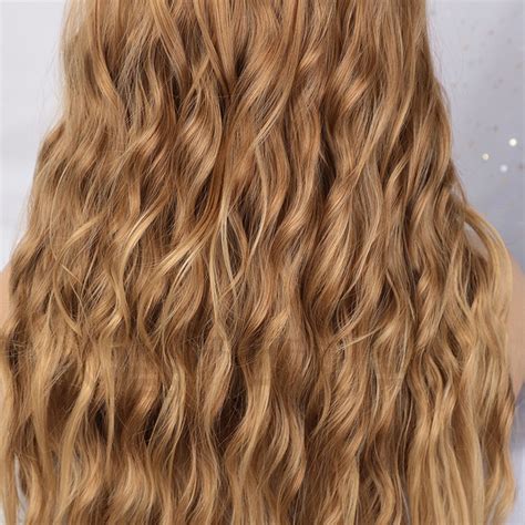 Aisi Hair New Design 26 Inch Long Wavy Synthetic Ombre Brown Dark Root