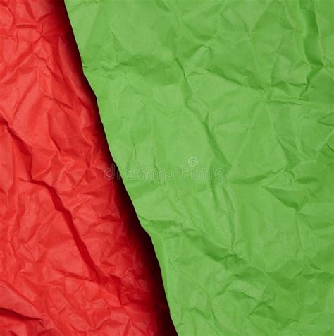 Crumpled Red And Green Paper Sheets Paper Texture Background For