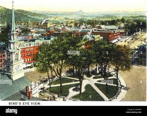 Bird S Eye View Of Central Square In Keene Nh Looking South Stock Photo