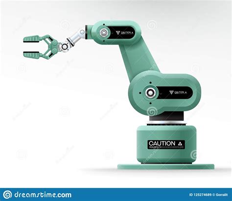 Industrial Machine Robotic Hand Arm Machinery Factory Stock Vector