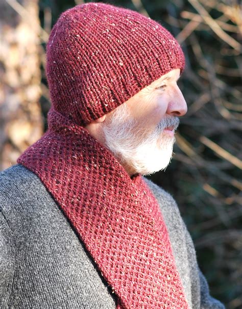 Mens Basic Hat And Scarf Double Knit Double Knitting Knitting