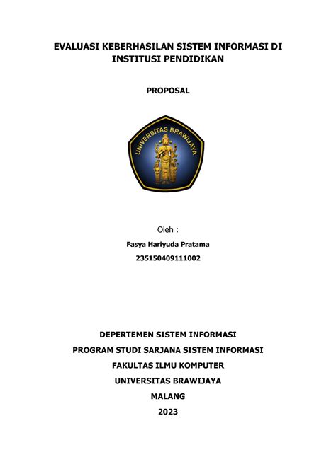 Proposal Fasya Hariyuda Pratama 235150409111002 EVALUASI KEBERHASILAN