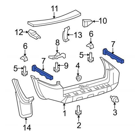 Toyota OE 5256335020 Rear Left Bumper Cover Support Rail