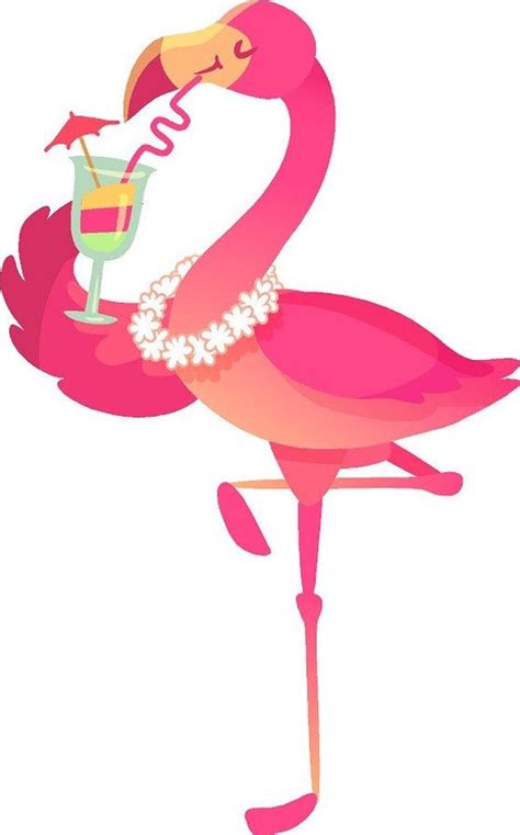 Pink Flamingo Girl Woman Lady Flamingo Drinking Camper RV Etsy