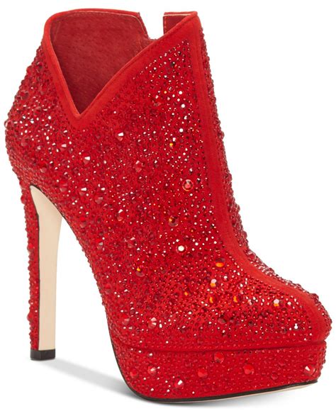 Jessica Simpson Rivera Studded Platform Booties In Red Lyst