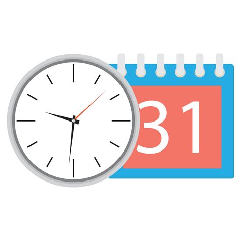 Time planning clock with calendar date 23661659 Vector Art at Vecteezy