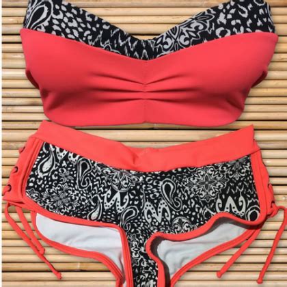 Strapless Red Totem Two Piece Bikini On Luulla