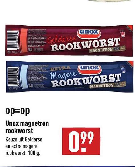 Unox Magnetron Rookworst Gelderse En Extra Magere Aanbieding Bij ALDI