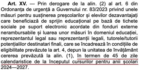 Tichete Educa Ionale A Fost Extins Termenul Pentru Depunerea