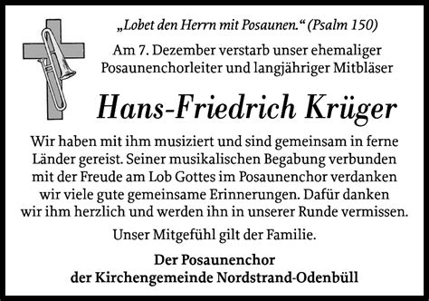 Hans Friedrich Krüger Gedenken Husumer Nachrichten