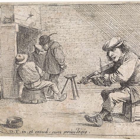 Vioolspelende Boer Anoniem Naar David Teniers II 1626 1690