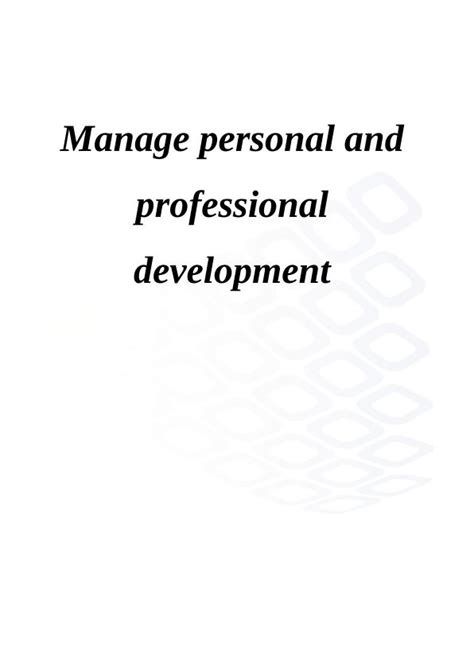 Bsbpef Manage Personal And Professional Development Desklib