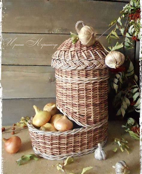 Корзина плетеная для лука,чеснока "Луковка",короб для овощей в интернет ...