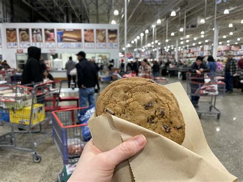 costcos  food court cookie   shoppers   arms