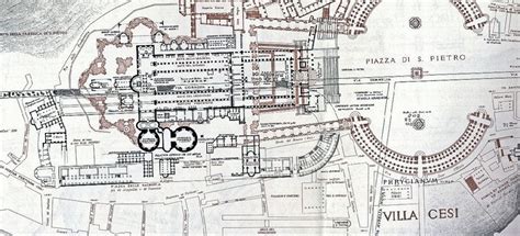 Planos superpuestos de la evolución de San Pedro del Vaticano Viajar