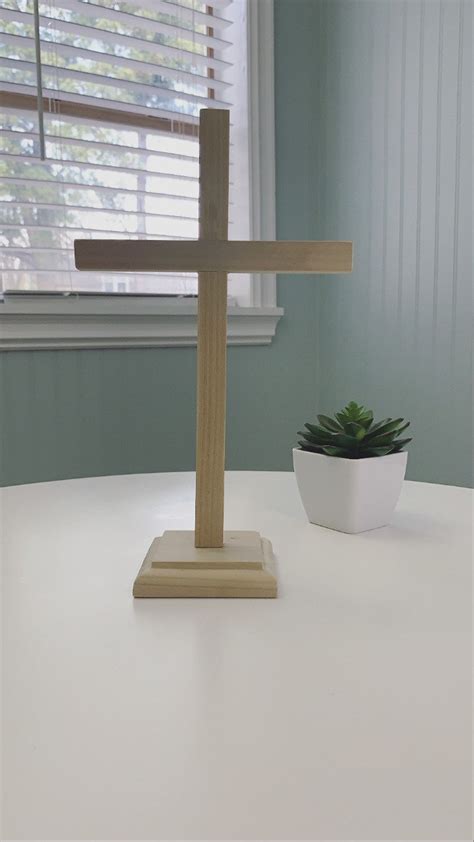 Wooden Cross 12 Stand Up Cross Cross With Base Handmade Etsy Singapore