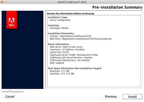 ColdFusion 2018 Installation