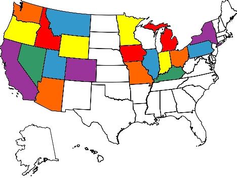 Map of States Visited, US State Map, USA Map with Color States, Color ...