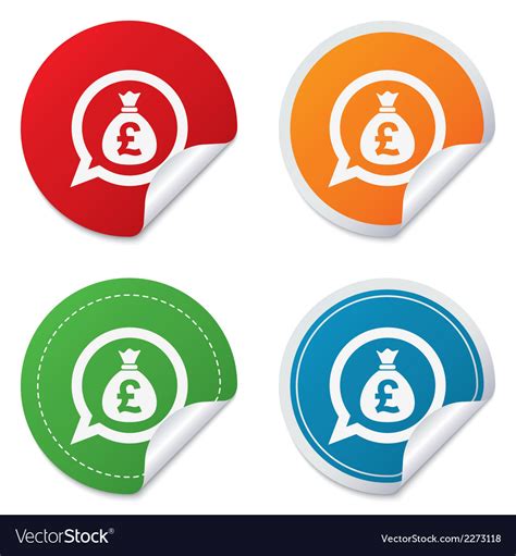 Money Bag Sign Icon Pound Gbp Currency Royalty Free Vector