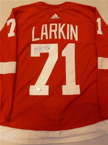 Lot Detail - Dylan Larkin Autographed Red Wings Jersey