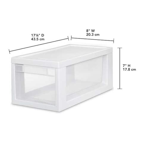 Storage Boxes Home Sterilite 23508006 Narrow Modular Drawer White Frame