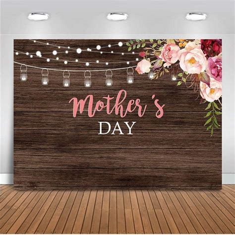 Mother S Day Backdrop X F Rustic Brown Wood Wall Photo Booth Backdrops