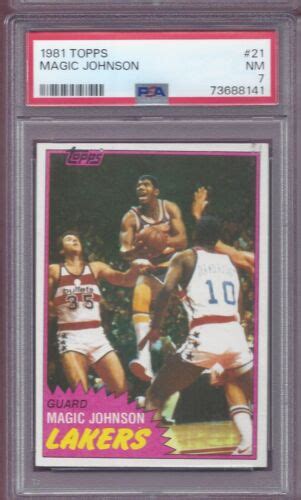 Topps Basketball Magic Johnson Los Angeles Lakers Hof Psa Nm