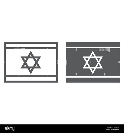 Israel Flag Line And Glyph Icon National And Country Israeli Flag