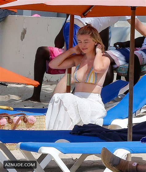 Georgia Toffolo Spotted On The Beach In A Bikini Top While On Holiday Barbados AZNude