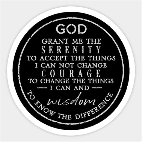 The Serenity Prayer Serenity Prayer Sticker TeePublic