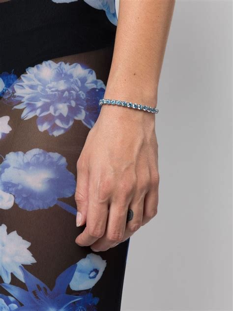 Swarovski Matrix Tennis Bracelet Blue Farfetch