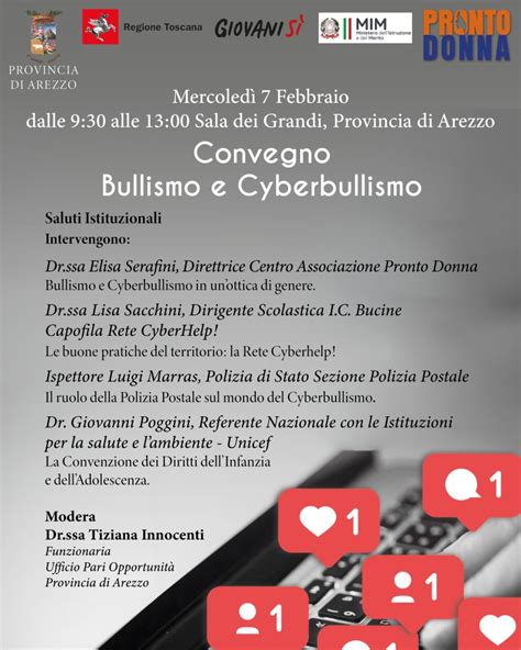 Convegno Nella Sala Dei Grandi Del Provincia Di Arezzo Bullismo E