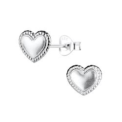 Silver Jd Sterling Silver Heart Ear Studs Jd