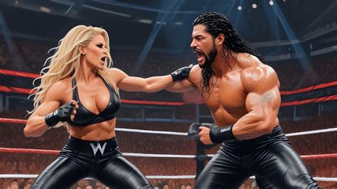 Roman Reigns Vs Trish Stratus Intergender FULL MATCH WWE 2K23 YouTube