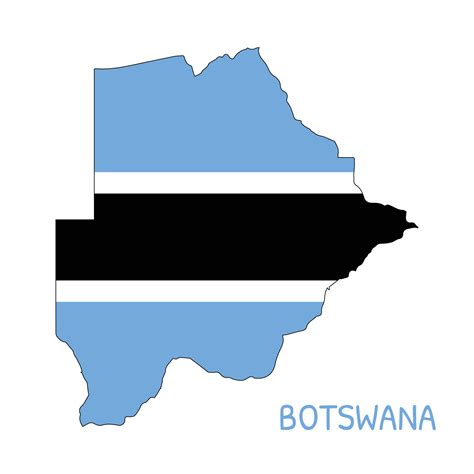 Botswana National Flag Shaped As Country Map 33886440 Vector Art At