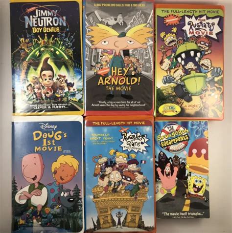 Nickelodeon Vhs Lot Of Rugrats Spongebob Jimmy Neutron Orange Hot