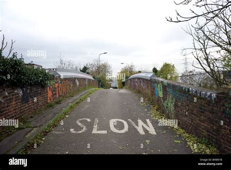 Slow Road Marking Mitcham London Borough Of Merton South London