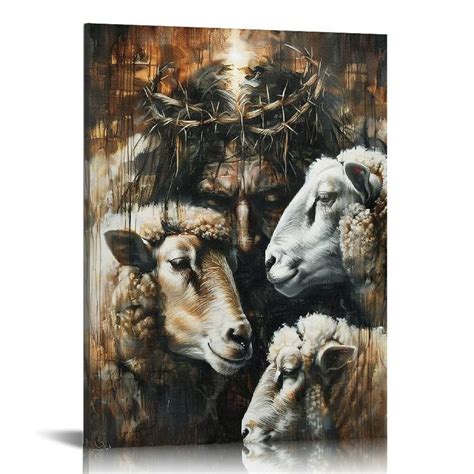 Nawypu Christian Jesus Lion Canvas Wall Art Face Of Jesus Wall Art Lion