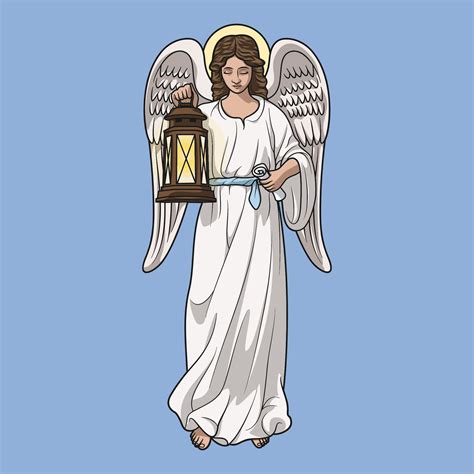 Saint Guardian Angel Colored Vector Illustration 25911359 Vector Art at ...