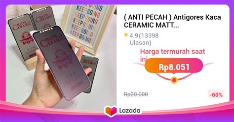 Anti Pecah Antigores Kaca Ceramic Matte Black Tempered Glass