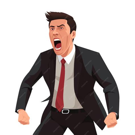 Premium AI Image | cartoon man in suit and tie yelling with his mouth
