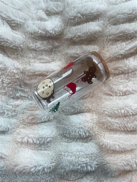 Milk For Santa Glass Santas Milk Glass With Lid And Straw Christmas