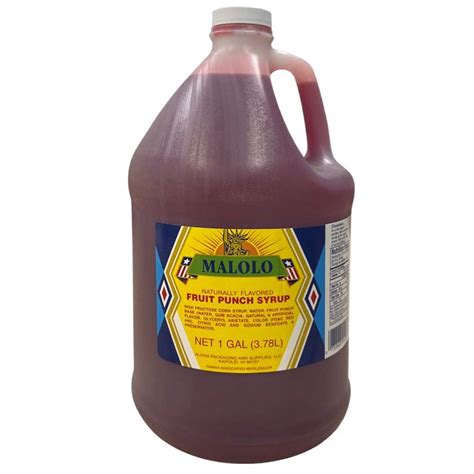 Malolo Fruit Punch Syrup 1 Gallon Jug