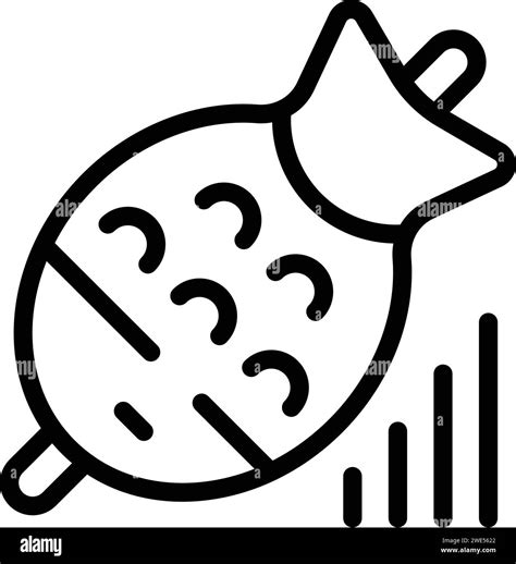 Fire fried fish icon outline vector. Lisbon dish. Culture cuisine food