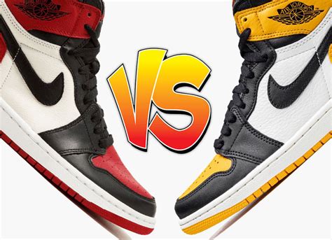 Air Jordan 1 Bred Toe vs Air Jordan 1 Taxi (Yellow Toe) Comparison | SBD