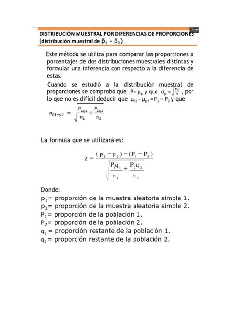 Pdf Distribución Muestral De Diferencia De Proporciones Pdfslidenet