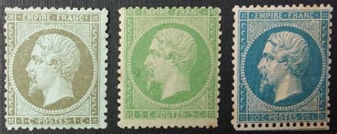 France 1862 Napoléon III dentelé lot de 3 timbres Catawiki