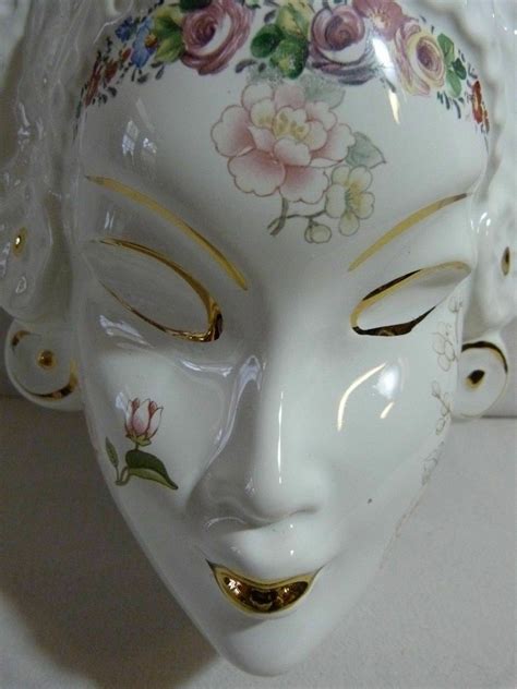 Lovely Lady Face Mask in White Porcelain With Gold Trim - Etsy